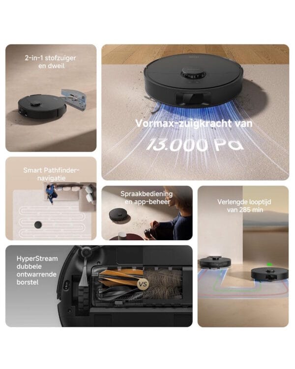 dreame d20 zwart robotstofzuiger eigenschappen